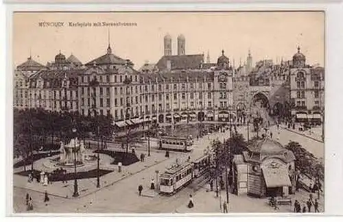 58036 Feldpost Ak München Karlsplatz mit Nornenbrunnen 1916