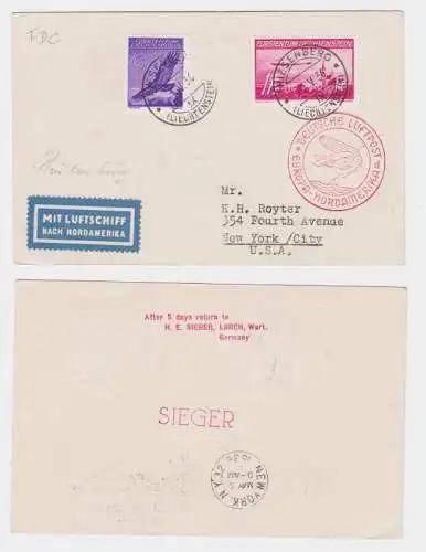 88191 Zeppelinpost Deutsche Luftpost Europa - Nordamerika 1936 LZ 129 Hindenburg