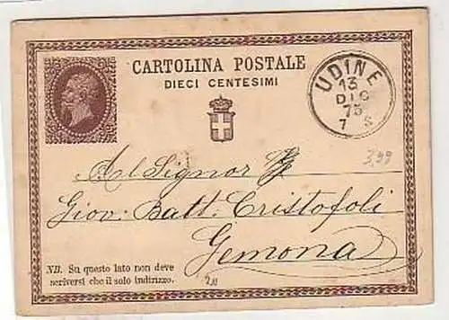 33847 Ganzsache Italien Stempel Udine 1875