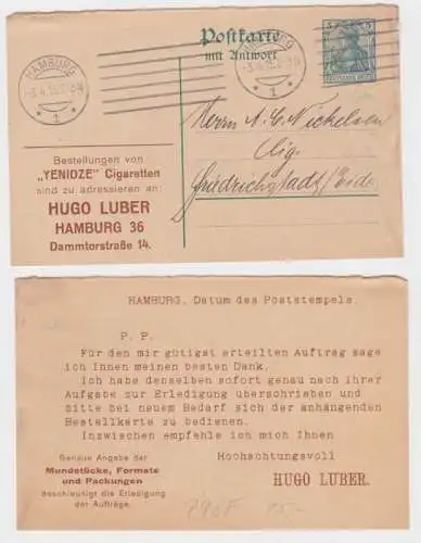 95604 DR Ganzsachen Postkarte P98F Zudruck Hugo Luber Yenidze Cigaretten Hamburg