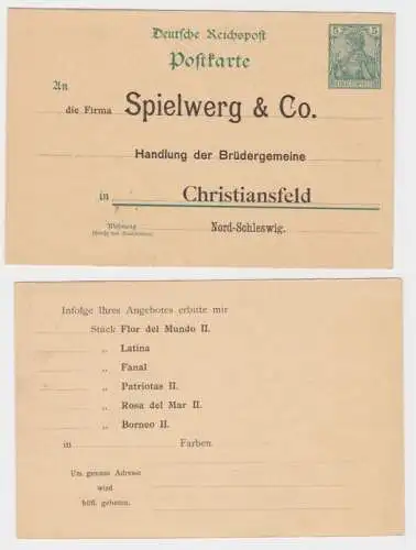 68861 DR Ganzsachen Postkarte P58 Zudruck Spielwerg & Co. Christiansfeld