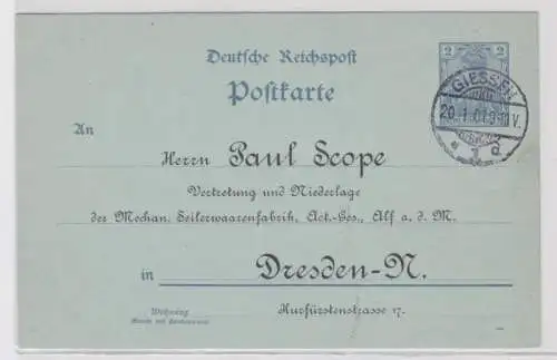 60533 DR Ganzsachen Postkarte P63 Zudruck Paul Scope Seilerwaarenfabrik Dresden