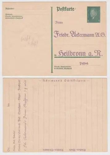 97876 DR Ganzsachen Postkarte P181 Zudruck Friedrich Ackermann AG Heilbronn