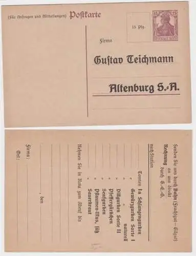 97978 DR Ganzsachen Postkarte P116 Zudruck Gustav Teichmann Altenburg