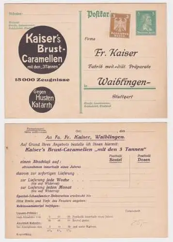 97986 DR Ganzsachen Postkarte P170 Zudruck Fr. Kaiser Fabrik Waiblingen