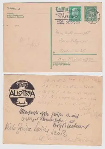 97993 DR Ganzsachen Postkarte P175 Zudruck Allotria 1931