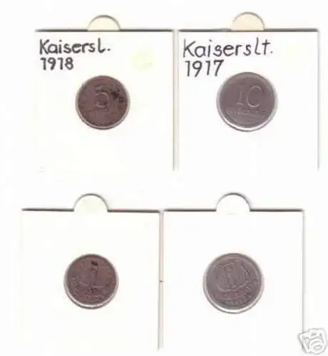 5 & 10 Pfennig Münzen Notgeld Stadt Kaiserslautern 1917