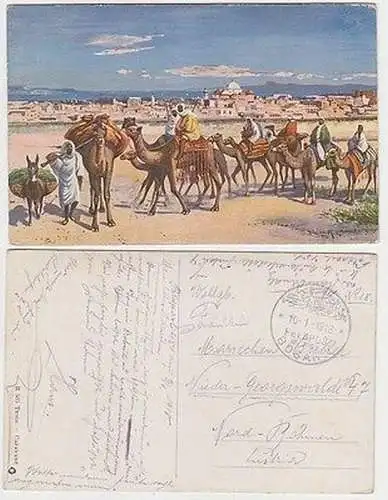 65844 Ak mit Feldpoststempel Türkei Feldpost Militär Mission Bosanti 1918