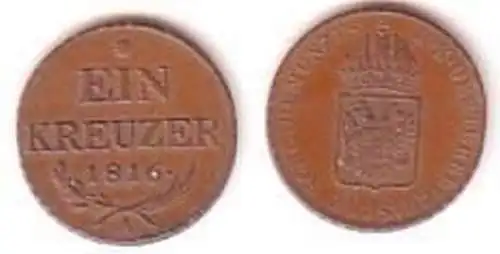 1 Kreuzer Kupfer Münze Österreich 1816 A