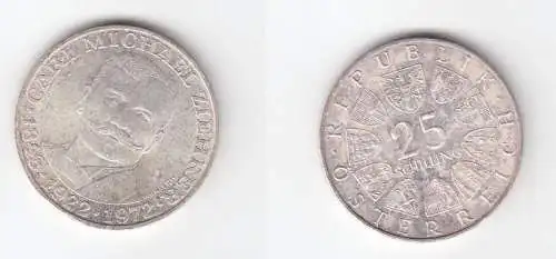 25 Schilling Silber Münze Österreich Carl Michael Ziehrer 1972 (113524)