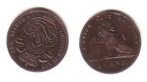 1 Centimes Kupfer Münze Belgien 1899