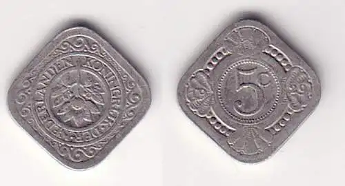 5 Cents Kupfer Nickel Münze Niederlande 1929 (107782)