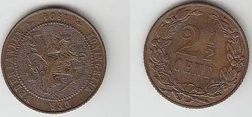 2 1/2 Cent Kupfer Münze Niederlande 1904