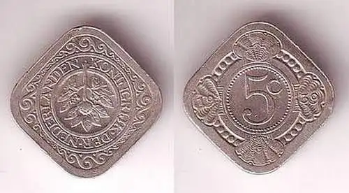 5 Cent Nickel Münze Niederlande 1939