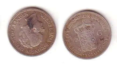 1/2 Gulden Silber Münze Niederlande 1930 (109387)