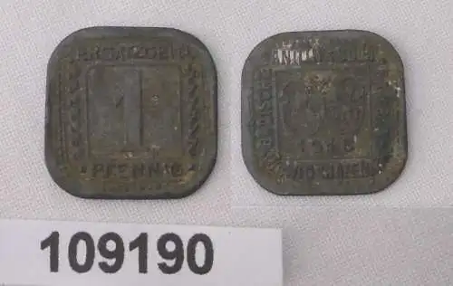 Alte Wertmarke 1 Pfennig Ersatzgeld Bad. Anilin & Soda Fabrik Ludwigshafen 1918