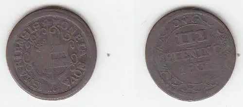 3 Pfennig Kupfer Münze Wismar 1830 H.M. s/ ss