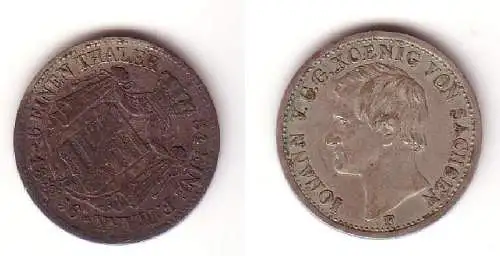 2 Neugroschen Silber Münze Sachsen 1856 F f. ss