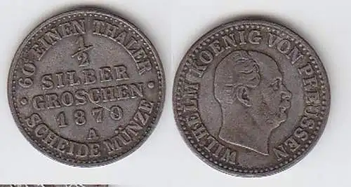 1/2 Silber Groschen Münze Preussen 1870 A