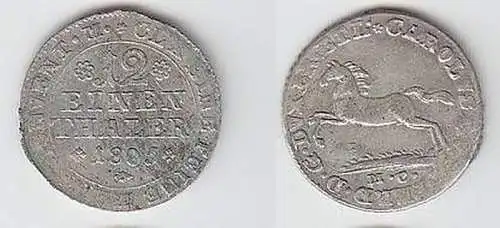 1/12 Taler Silber Münze Braunschweig-Wolfenbüttel 1805