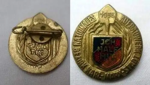 DDR Abzeichen Aufbauwerk Karl Marx Stadt Gold 1956