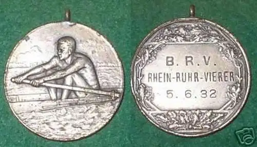 Alte Medaille B.R.V. Rhein Ruhr Vierer 5.6.1932