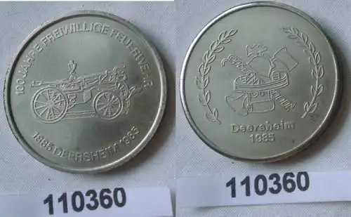 DDR Medaille 100 Jahre freiwillige Feuerwehr Deersheim 1885-1985 (110360)