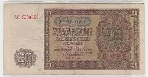 Banknote deutsche Notenbank DDR 20 Mark 1948