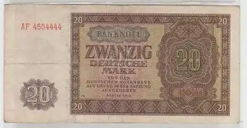 Banknote deutsche Notenbank DDR 20 Mark 1948