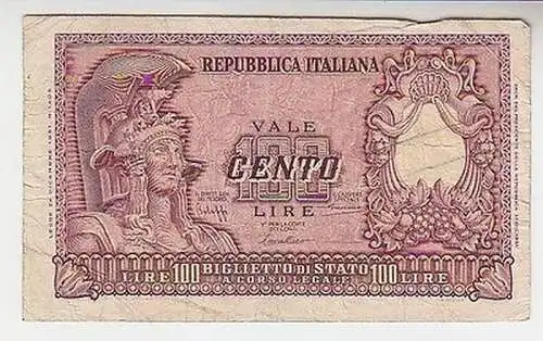 Seltene 100 Lire Banknote Italien 1951