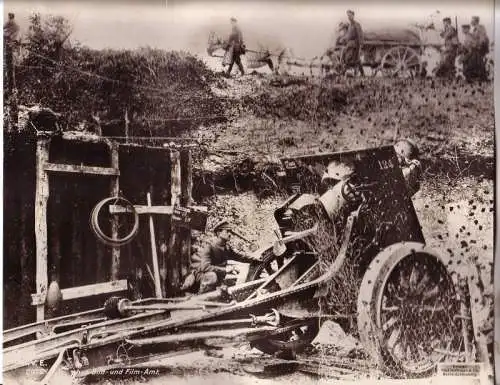 106497 großes Original Propaganda Foto "Mörsergeschütz bei Pargny" 1. Weltkrieg