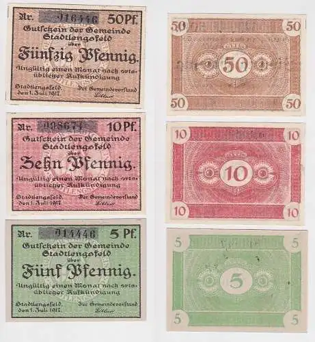 5,10 und 50 Pfennig Banknoten Notgeld Stadt Stadtlengsfeld 1.7.1917 (145703)