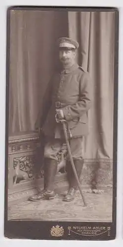 83694 Kabinett Foto Soldat mit Säbel und Portepee Coburg