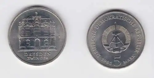 DDR Gedenk Münze 5 Mark Dresden Zwinger 1985 Stempelglanz (136897)