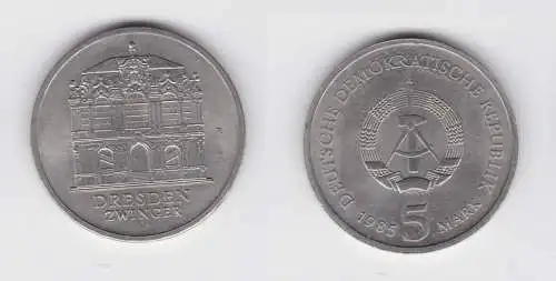 DDR Gedenk Münze 5 Mark Dresden Zwinger 1985 vz (137175)