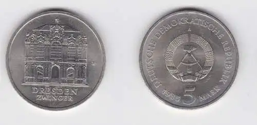 DDR Gedenk Münze 5 Mark Dresden Zwinger 1985 Stempelglanz (137178)