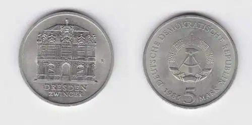 DDR Gedenk Münze 5 Mark Dresden Zwinger 1985 vz (137350)