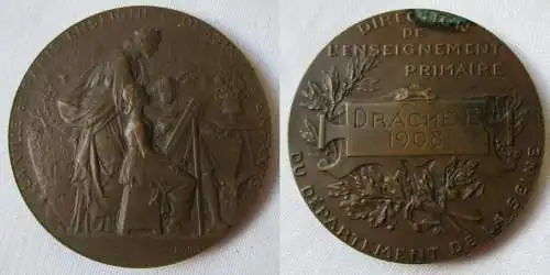 MEDAILLE BRONZE LOUIS BOTTEE LA VILLE DE PARIS ENSEIGNE LE DESSIN A SES ENFANTS