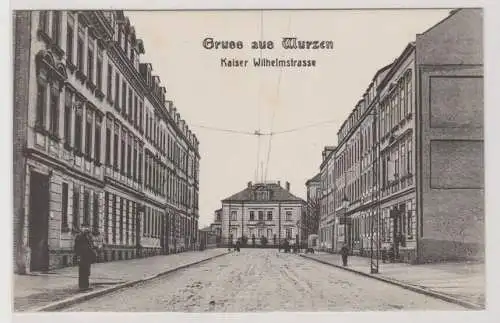 92845 AK Gruss aus Wurzen - Kaiser Wilhelmstrasse, Straßenansicht