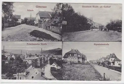 49017 Mehrbild Ak Gittersee - Schule, Potschappler Straße, Eigenheimstraße usw.