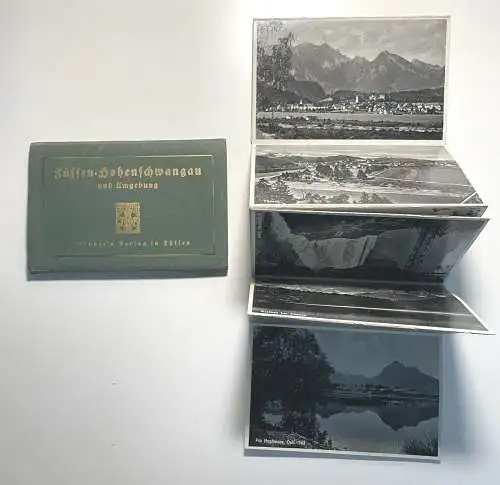 66771 Leporello AK Mappe Füssen-Hohenschwangau und Umgebung Gruber's Verlag