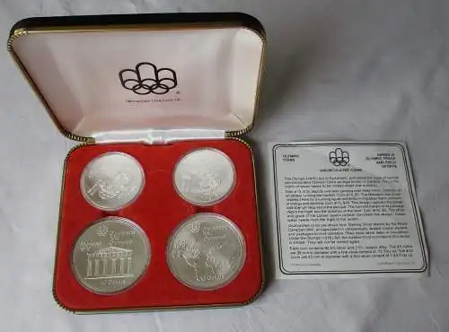 Set 2x 5 + 2x 10 Dollar Silber Münze Kanada Olympiade Montreal 1976 (161880)