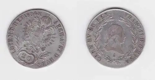 20 Kreuzer Silber Münze Österreich Haus Habsburg 1804 A Wien f.vz (155071)