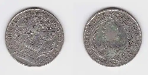 20 Kreuzer Silber Münze Österreich Haus Habsburg 1765 Burgau Kremnitz (155079)