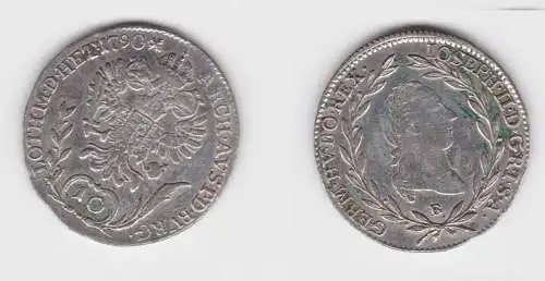 10 Kreuzer Silber Münze Österreich Haus Habsburg 1790 B Kremnitz (155803)