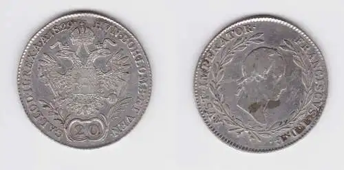 20 Kreuzer Silber Münze Österreich Haus Habsburg 1829 A Wien vz (155498)