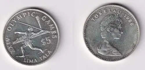 5 Tala Silber Münze Tokelau Olympiade 1988 Speerwerfer (166194)