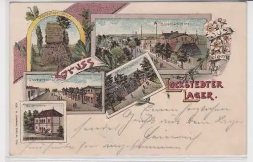 38400 Lithografie AK Gruss aus dem Lockstedter Lager  Sörensen´s Hotel usw. 1905