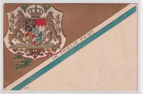 94076 Bruno Bürger Präge Ak Bayernwappen "In treue Fest" 1916