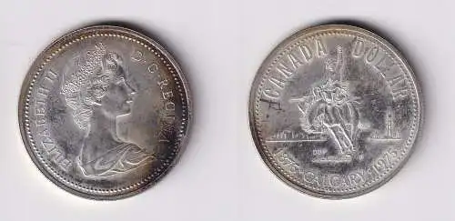 1 Dollar Silber Münze Canada Kanada 100 Jahre Stadt Calgary 1975 (165624)